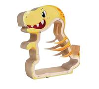 Dinosaure en Bois Transparent de 19 cm | Dinosaure en Bois avec Panneau résistant aux Chocs, Cadeau | Cadeau | Banques pour Chambre d'enfant