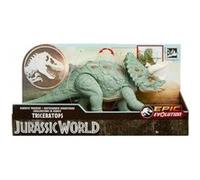 cavernedesjouets Dinosaure Evolution : Triceratops 32 cm - Dino articulé - pour Jurassic - Set Animaux préhistorique + 1 Carte