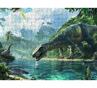 Dinosaure forêt Puzzle 2000 Pièces pour Adultes, Format 99 x 70 cm, Challenge Casse-Tête de Famille, Loisirs Créatifs et Relaxation, Pièces Robustes avec Lettres au Dos, Décor Murale Salon f0-597
