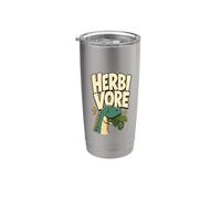 Dinosaure herbivore Humour végétarien drôle végétalien Gobelet isotherme en acier inoxydable double paroi