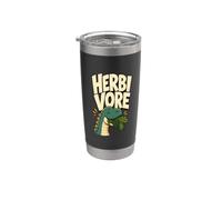 Dinosaure herbivore Humour végétarien drôle végétalien Gobelet isotherme en acier inoxydable double paroi