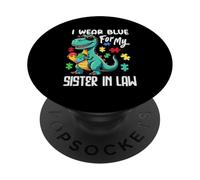Dinosaure « I Wear Blue for My Sister in Law » PopSockets PopGrip Adhésif