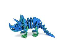 Dinosaure Imprimé 3D Impressions 3D Squelette de Triceratops Articulé pour Bureau à Domicile Décoration de Bureau Exécutif Cadeaux Fantaisie Surprise-Blue Green||21cm/8.3in
