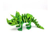 Dinosaure Imprimé 3D Impressions 3D Squelette de Triceratops Articulé pour Bureau à Domicile Décoration de Bureau Exécutif Cadeaux Fantaisie Surprise-Yellow Green||16cm/6.3in