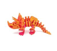 Dinosaure Imprimé 3D Impressions 3D Squelette de Triceratops Articulé pour Bureau à Domicile Décoration de Bureau Exécutif Cadeaux Fantaisie Surprise-Red Gold||21cm/8.3in