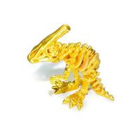 Dinosaure Imprimé 3D Objet Imprimé 3D Parasaurolophus pour la Décoration de Bureau Maison Cadeaux Fantaisie Surprise-Light Gold||19cm/7.5in
