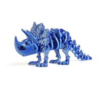Dinosaure Imprimé en 3D Tricératops Imprimé en 3D pour Soulagement du Stress Bureau à Domicile Décoration Décompression-Silk Blue Silver||22cm/8.7in