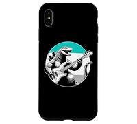 Dinosaure Jouant de la Guitare Basse Cadeau pour Guitare Basse T-Rex Coque pour iPhone XS Max
