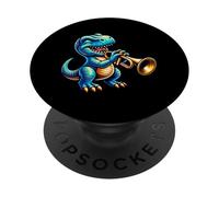 Dinosaure Jouant Trompette Coloré PopSockets PopGrip Adhésif