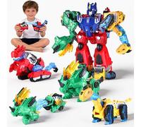 Dinosaure Jouet Transform Robot - 6 en 1 Magnétique Véhicules pour Enfants