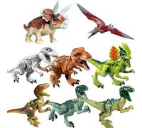 Dinosaure Jurassic Set World Park 3 blocs de construction modèle blanc T Indominus Rex Dino Breakout 8 pièces Mosasaurus Velociraptor Animal 77070