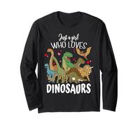 Dinosaure Just a Girl Who Loves Dinosaurs T-Rex Brachiosaure Manche Longue