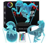 Dinosaure Lampe 3D Led Veilleuse Enfant-16 Variations De Couleurs/3 ModèLes/1 TéLécommande/1 Base Décoration Chambre Cadeau De