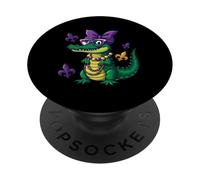 Dinosaure Mardi Gras PopSockets PopGrip Adhésif