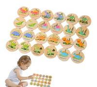 Dinosaure mémoire échecs éducation précoce des enfant puzzle dinosaure trouver le même Lianliankan concentration formation jouet en bois