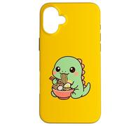 Dinosaure Mignon Mangeant Ramen Kawaii gastronomique Art Coque pour iPhone 16 Plus