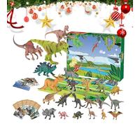 Dinosaure - Modèle de dinosaure interactif avec accessoires | Calendrier de Noël de 24 jours | Cadeaux de fête pour filles garçons | Meuble TV, cheminée et bureau