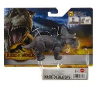 Dinosaure Nasutoceratops - Jurassic World - Dino Féroce 14 Cm - Set Animaux Préhistorique + 1 Carte Tigre - Nouveauté