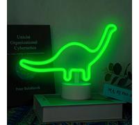 Dinosaure Néon Lumière, Veilleuse Chambre, Panneaux Lumineux Led Alimentés Par Batterie/Usb, Décoration Lumineuse Pour Fête D'anniversaire Noël Chambre Lampe De Table Enfants Cadea[Vei9270182]