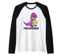Dinosaure Pregosaurus - Mère Enceinte - Drôle et Mignon Manche Raglan