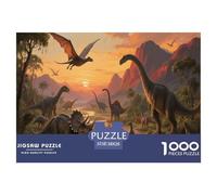 Dinosaure Préhistorique | Paysage Jurassique Puzzle 1000 Pièces, Défi Ingénieux Jouet Amusant pour Adultes Et Enfants Jeu Éducatif Décor Mural & Cadeau Premium 38x26cm/1000pcs