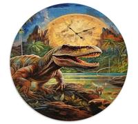 Dinosaure Préhistorique Puzzle 1000 Pièces Circulaire Papier Puzzle pour Adultes Jungle Tropicale
