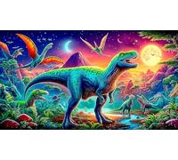 Dinosaure Puzzle 1000 pièces Educa Jouet en Bois Jeu D'Intelligence Décoration Intérieure Jeu éducatif Challenge Toy pour Adultes & Enfants des 14 Ans dinosaure75x50cm/1000pcs