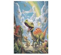 Dinosaure Puzzles Adulte 1000 Pieces Cadeau Famille Puzzle Classique 3D EnfantsJouet en Bois Cadeau Unique （78×53cm）