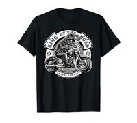 Dinosaure Rebelle - T-Rex Biker King of The Road Emblème Graphic T-Shirt