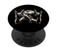Dinosaure Rock on, Dino Rock and Roll, Graphique Amusant à Bascule PopSockets PopGrip Adhésif