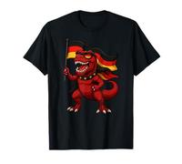 Dinosaure Rouge Trex Drapeau Allemagne Garçons Filles Enfants T-Shirt
