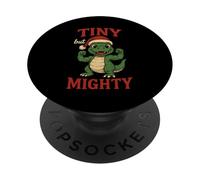 Dinosaure T-Rex Amusant Tiny But Mighty Dinosaure de Noël PopSockets PopGrip Adhésif