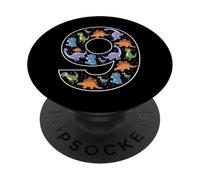 Dinosaure T-Rex pour 9e Anniversaire PopSockets PopGrip Adhésif