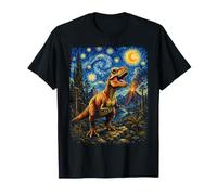 Dinosaure T-Rex préhistorique Nuit étoilée Van Gogh Dino Art T-Shirt