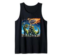 Dinosaure T Rex Selfie au Milieu d'un Moment d'extinction de météores Tombant Débardeur