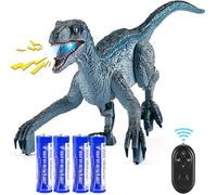 Dinosaure Télécommandé Velociraptor - Marche, Lumière et Aboiement - Jouet pour Enfants de Plus de 3 Ans