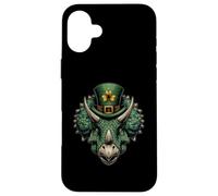 Dinosaure Tricératops Saint Patrick Jour Pattys Day Irish Luck Coque pour iPhone 16 Plus