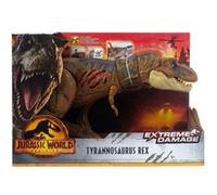 Dinosaure : tyrannosaures rex 43 cm articulé - pour jurassic world - dino extreme damage - set tyrannosaurus et 1 carte offerte