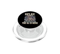 Dinosaure Tyrannosaurus T-Rex Relax The DJ is Here PopSockets PopGrip pour MagSafe