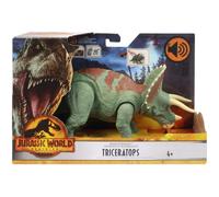 Dinosaure Vert Et Brun : Triceratops 29 cm - Articul? Et Sonore - Jurassic World - Dino Attaque - Animaux Pr?historique
