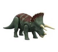 Dinosaure vert et brun : triceratops 29 cm - articulé et sonore - jurassic world - dino attaque - animaux préhistorique Vert