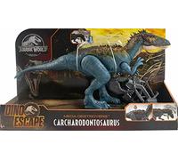 Dinosaure Vert Mega destructeurs : Carcharodontosaurus 36 cm - Dino Escape articulé - pour Jurassic - Set Animaux préhistorique + 1 Carte