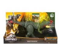 Dinosaure vert mega trackers : sinotyrannus 34 cm - dino dominion articulé - jurassic world - set animaux préhistorique + 1 carte Vert