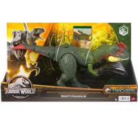 Dinosaure Vert Mega Trackers : Sinotyrannus 34 Cm - Dino Dominion Articulé - Jurassic World - Set Animaux Préhistorique + 1 Carte