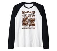 Dinosaure Vintage n'a Pas écouté Leurs infirmières RN CNA NICU Manche Raglan