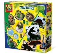 Dinosaures 2 en 1 - Moulage et peinture et scratch - Loisirs créatifs - SES CREATIVE - Mouler, peindre et scratcher des dinosaures.