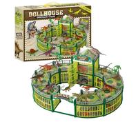 Dinosaures 215 Pièces Aire de x DIY à Assembler avec Cage Ouvrable | Créez Votre Monde Dino Ensemble À Construire pour Garçons et Filles Symbolique Crèche Maternelle Salon