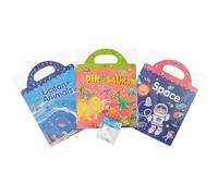 Dinosaures, animaux de l'océan, espace : livret d'activités d'autocollants réutilisables avec 1 mini gomme à collectionner pour enfants de 3 ans et plus (thème aléatoire) [56144]