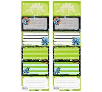 Dinosaures Autocollants pour cahier, autocollants pour le nom du cahier d'école, autocollants SET 12 STICKERS (Dinosaures B)