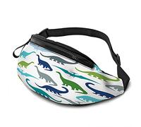 Dinosaures Casual Taille Sac pour Hommes Femme Coloré Animaux Dessin Animé Dinosaures Personnages Chauves-Souris Dino Anniversaire Durable Fanny Pack Profiter du Sport Randonnée Courir Cyclisme en P